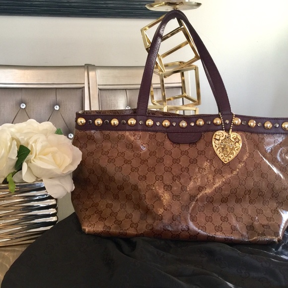 Gucci Handbags - Gucci Babouska Studded Tote Monogram Shoulder bag